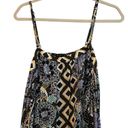 Free People  Mini Dress Size Medium Black Purple Floral Sleeveless Photo 2