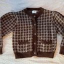 Lush Clothing LUSH Danah Pocketed Crop Houndstooth Cardigan Jewel Buttons Photo 1