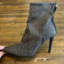 ZARA RARE HTF  Mesh Glitter Booties Ankle Boots Heels Pointed Square Printed 38 Photo 2