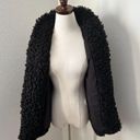 Chelsea 28 Womens Open Front Faux Curly Lamb‎ Faux Fur Jacket Black Teddy Medium Photo 1