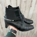 Brighton  Black Leather Croc Western Booties Square Toe Womens 8.5 Motorcycle Photo 0