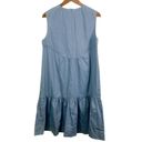 Harper  Denim Chambray Tiered Sleeveless Babydoll Dress Jumper Size M NWT Photo 1