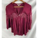 Charming Charlie  Boho Lace detail Pink Blouse Size Small Photo 0