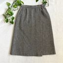 Evan Picone Vintage 1970s Wool Herringbone Wrap Midi Skirt Photo 3