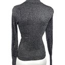 ZARA  Knit Metallic Silver Gray Turtleneck Ribbed Pullover Sweater Top Size S Photo 1