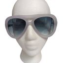 Derek Lam  Charlotte Aviator Sunglasses Clear Light Blue Frosted Plastic  NWOT Photo 0