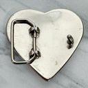 Studded Pink and Silver Tone Heart Western Belt Buckle Photo 3