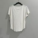 Lucky Brand  Peplum Raw Edge Round Neck Women’s Top Size Large Cream Buttons Photo 1