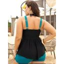 Bloomchic Size 12 •  Large •  • Two Tone Patchwork Halter Lace Tankini Top Only Photo 2