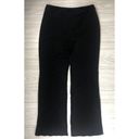 Abound  Women’s XL Pants Black Ribbed Wide Leg Flare Lettuce Hem Pull On Stretch Photo 5