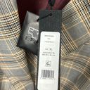 BCBGMAXAZRIA  Plaid Belted Long Blazer with Shoulder Pads, Womens XL, NWT Photo 5