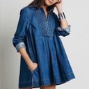 Free People  Baby Blues Denim Tunic in Robins Blue Dress Western Small Photo 0