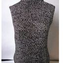 Talbots  mock neck sleeveless black white herringbone cotton sweater ladies S Photo 5