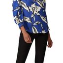 Veronica Beard  Blouse Silk Blend Milan Top in Floral Blue Black & White Sz 8 EUC Photo 1