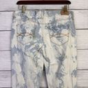 Abercrombie & Fitch  Stretch Light Blue &‎ White Bleached Distressed Jeans Sz 6 Photo 4