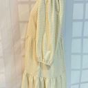 Draper James  NWT cream and gold puff sleeve tiered dress size medium Photo 7