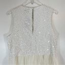 City Chic NWT  maxi shine bright ivory delicate tulle sequins sleeveless size 18 Photo 4