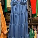 English Factory Blue Ruffle Sleeve Maxi Dress Photo 2