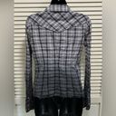 Guess  Gray/Black Plaid Long Sleeve Pearl Snap Shirt Studs Size M Rhinestones Raw Photo 5