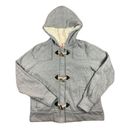 OP XL Hooded Sweatshirt Jacket Faux Fur Gray Full Zip Hooks Womens Long Sleeve Photo 0