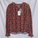 Something Navy  NWT Floral Print Long Sleeve Easy Volume Blouse Top size XS Photo 1