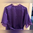 Petra Fashions Vintage  Size Large Violet Silky Night Robe with Tie Belt Photo 6