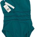 Bleu Rod Beattie Bleu by Rod Beattie Womens Ring Me Up One Shoulder Swimsuit Teal Size 4 NWT Photo 2