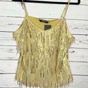 Zeagoo NWT  Gold Dripping Sequins Tank Top Size Large Photo 1