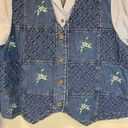 Vintage Blue Alfred Dunner  Denim Shirt Vest Combo Petite Size Large Photo 4