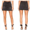 GRLFRND ‎ Black Eva Denim Ripped Mini Skirt Photo 4