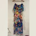 Badgley Mischka  Multi Floral High Low Flowy Tiered Maxi Dress Photo 1