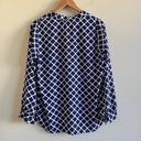 Pleione  Button-Down Top Womens‎ Size Small Moroccan Lattice Blouse Semi Sheer Photo 3