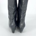 Via Spiga  Knee High Wedge Leather Boots Black 8 Photo 6