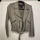 All Saints Balfern Biker Leather Jacket Grey Photo 3