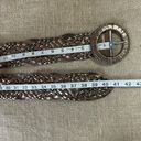 Womens Wide Bronze Metallic Woven Belt Size M Photo 2