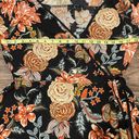 Xhilaration Xhiliration Faux Wrap Short Sleeve Floral MIDI Knee Length Dress Black Tan Large Photo 3