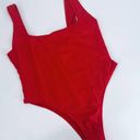 Boohoo Square Neck One Piece Red Swimsuit Size 10 Photo 2