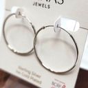 Adinas Jewels Endless Hoop Earring Sterling Silver 14K White Gold Plated Photo 2