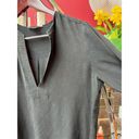 Vince  100% Silk Large Long-sleeve Black Top Lightweight Split Neck Tunic Top Photo 7