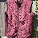 Cavalini Burgundy Quilted Sherpa Lined Gold Hardware Vest L Photo 0