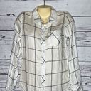 Thread and Supply  NWT Size XS White & Black Windowpane Button Down Shirt Photo 1