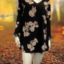 ASTR  The Label Women’s Medium Belle Sleeve Floral Flower Print Black Mini Dress Photo 8