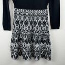 Cynthia Rowley  Black Lace Print Long Sleeve Sweater Dress Size Medium Photo 12