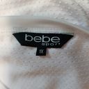 Bebe  Sport White & Black Mesh Logo Activewear Tee Size 1X Photo 4