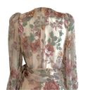 fab'rik Fab’rik Dress Marnie Floral Print Chiffon Lantern Sleeves Wrap Tie Dress Small Photo 6