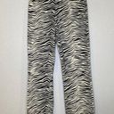 ZARA  Black & White Zebra Print Straight Wide Leg Denim Jeans EUC Sz 8 Cotton Photo 0