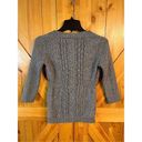 DKNY  Jeans Gray 3/4 Sleeve Cardigan Sweater with Floral Detail Small (2552) Photo 4