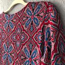 Maeve by Anthropologie Sweater Dress, Large, Red/Blue Knit Pattern 3/4 Sleeves Photo 8