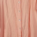 Bryn Walker  Womens Top Size M Peach Linen Button Up Asymmetric Oversized Tunic Photo 11