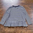 Tuckernuck  Pomander Place • Perrie Top navy striped swing ruffle peplum tee Photo 5